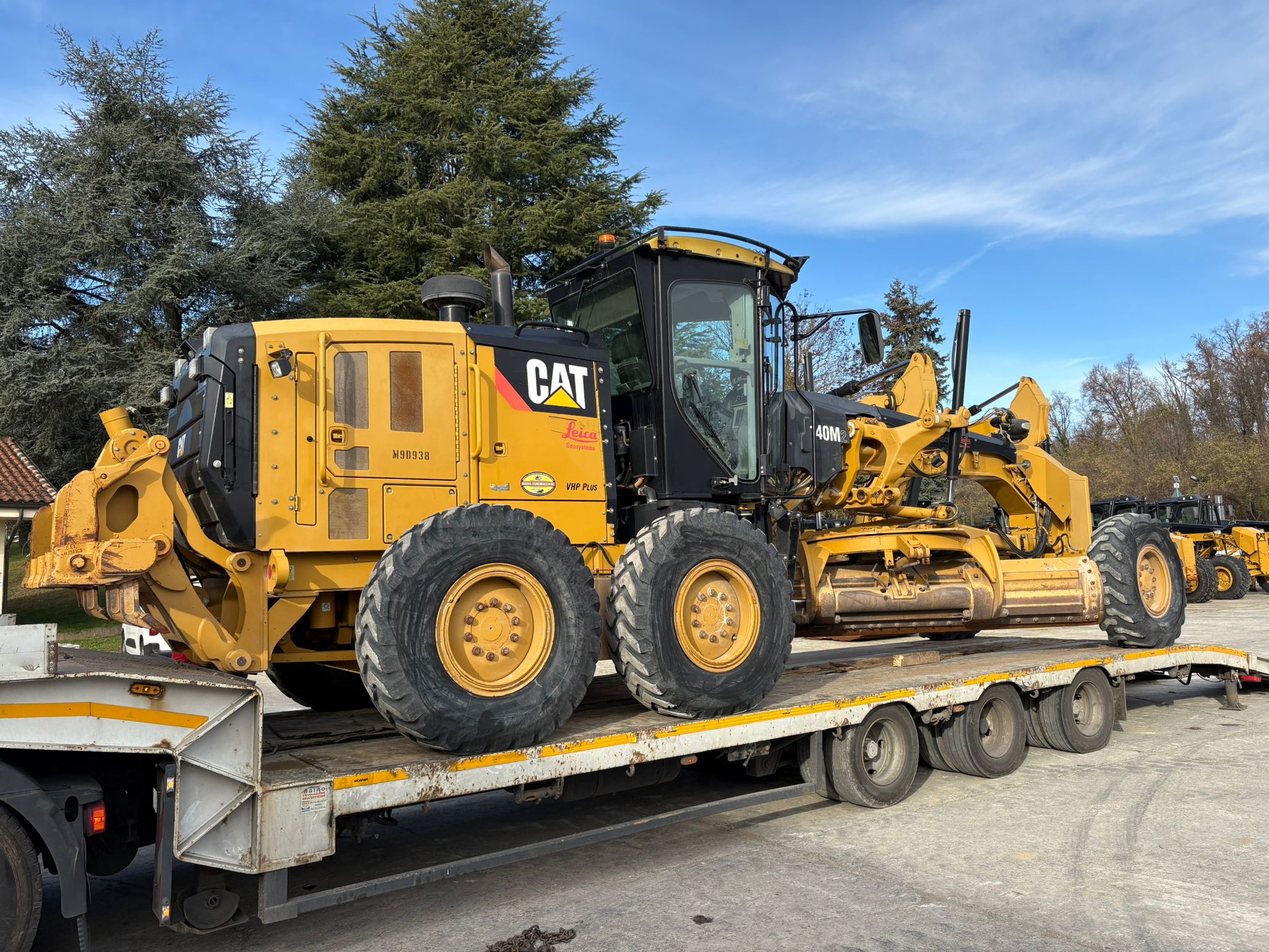 Grader CAT pronto per il trasporto internazionale